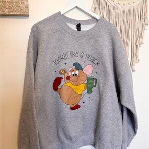 Gildan DISNEY GUS GUS Gray Crewneck Sweater with Fun Graphic